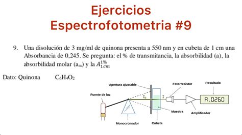 Espectrofotometria 9 Calcular De Transmitancia Absorbilidad Youtube