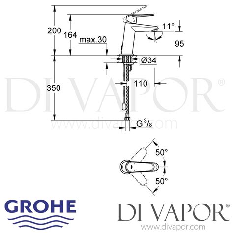 Grohe 23053002 Eurodisc Cosmopolitan Single Lever Basin Mixer S Size