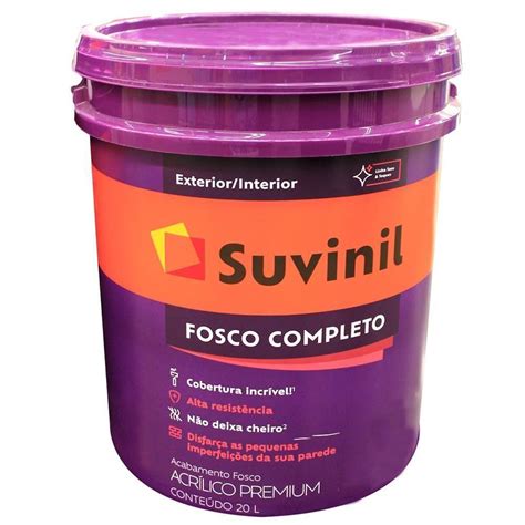 Tinta Acrílica Premium Fosco Completo Branco Neve 20 Litros Submarino