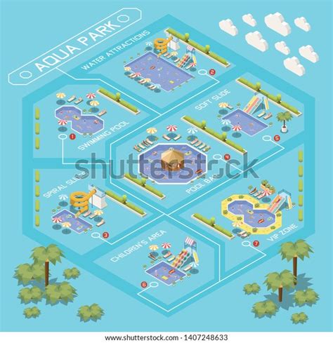 「water Park Aquapark Isometric Flowchart Composition」のベクター画像素材（ロイヤリティ