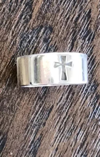 James Avery Retired Solid Cross Cigar Band Ring Sterling Silver Size