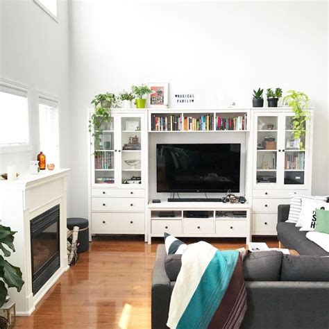 Ikea Hemnes Wall Unit White Living Room Beachhousedecor Ikea Living