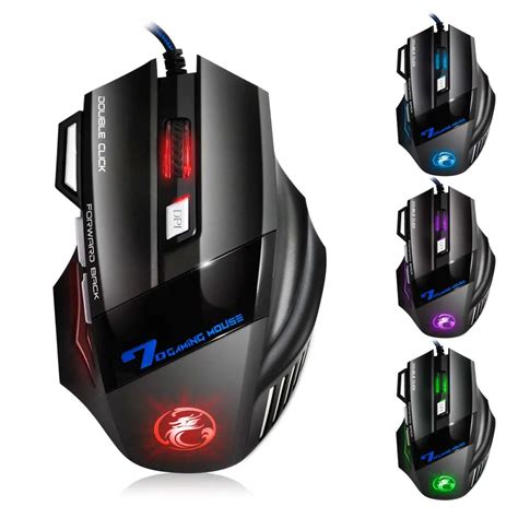NEW Wired Gaming Mouse 7 Buttons Optical Professional Mouse Gamer E ...