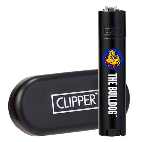 Clipper The Bulldog Matte Black Metal Lighter Jware