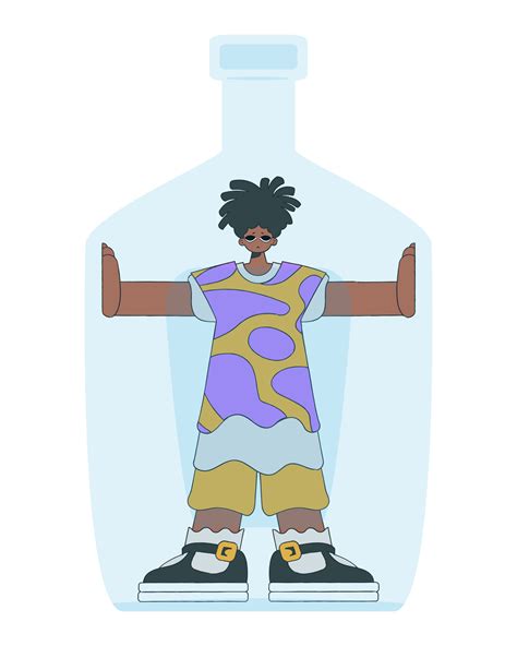 The man is inside the bottle. Alcohol addiction. 28657211 Vector Art at ...