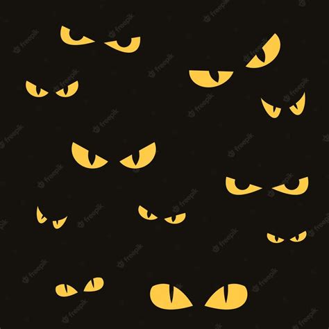 Premium Vector | Eyes Set vector illustration, Scary eyes in the dark ...