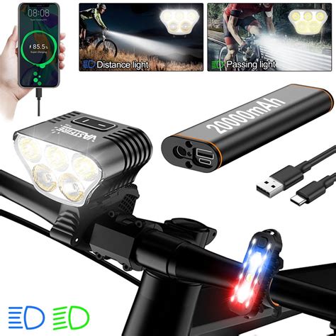 Best Bike Lights with High/Low Beam for Night Riding 20000 mAh Battery ...