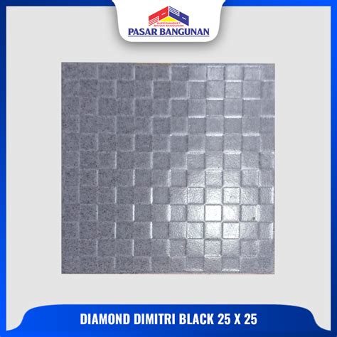 Jual Keramik Lantai Kamar Mandi Diamond Dimitri Black 25x25 KW 1 Matte