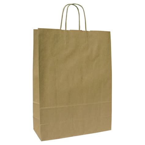 Sac Papier Brun Lisse Poign E Torsad E Taille