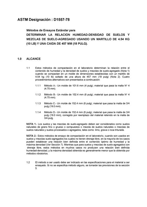 Astm Designacion D Metodos De Ens Astm Designaci N D