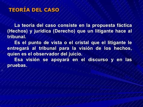 Litigación Oral Teoría Del Caso