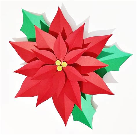 Instant Download/ SVG & PDF Template/ DIY Paper Flowers/ Poinsettia ...