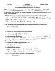 Synthesis Of Alum Lab Report Chem Pdf Chem Spring