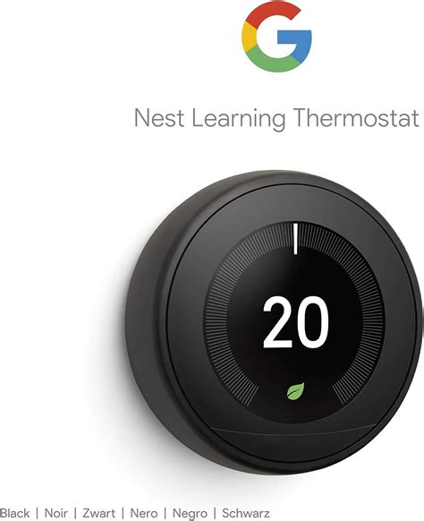 Google Nest Learning Thermostat 3rd Generation Black - Smart Thermostat