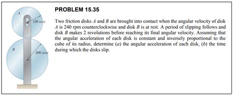 Solved Two Friction Disks A And B Are Brought Into Contact Chegg