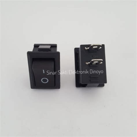 Jual Saklar Rocker Switch On Off Hitam 2 Pin Kaki Listrik Kecil