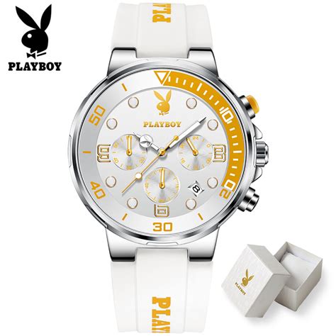 Jual PLAYBOY Jam Tangan Pria Anti Air Original Quartz Kalender Luminous