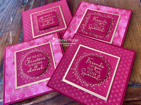 Stampin Up Lights Aglow DSP Heart Of Christmas Cards What Cathy Made