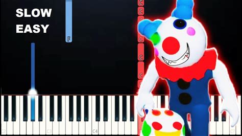 Piggy Roblox Clowny Sound SLOW EASY PIANO TUTORIAL YouTube