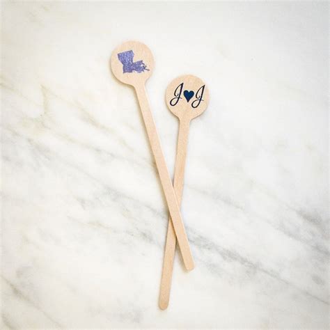 Personalized Wooden Stir Sticks Single Initial Stir Sticks - Etsy