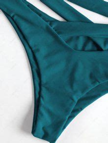 ZAFUL Spaghetti Strap Criss Cross Bikini In PEACOCK BLUE ZAFUL 2024