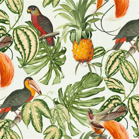 Erismann Paradiso Tropical Bird Pattern Wallpaper Jungle Leaf Motif ...