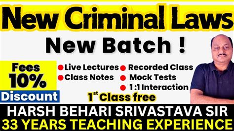 New Criminal Laws New Batch Free Class Judiciary Preparation