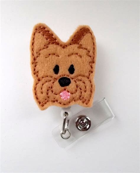 Yorkie Name Badge Holder Cute Badge Reels Vet Badge Etsy