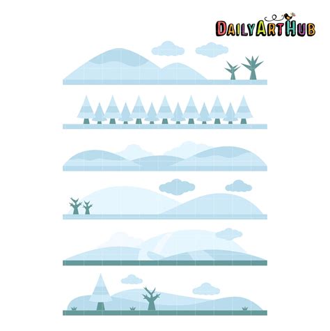 Winter Landscapes Clip Art Set – Daily Art Hub // Graphics, Alphabets & SVG