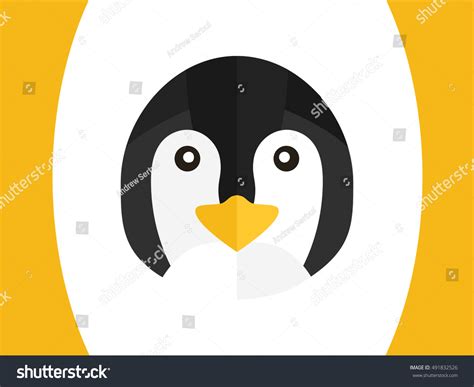 Penguin Face Vector Flat Illustration Stock Vector (Royalty Free) 491832526