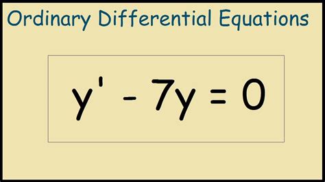 Y Y Ordinary Differential Equations Find The General Solution