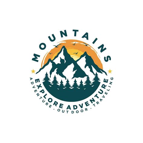 Mountain Adventure Logo Design Vector Template Vector Art At