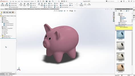 3D Sculptor XShape Piggy Bank SOLIDWORKS Tutorial