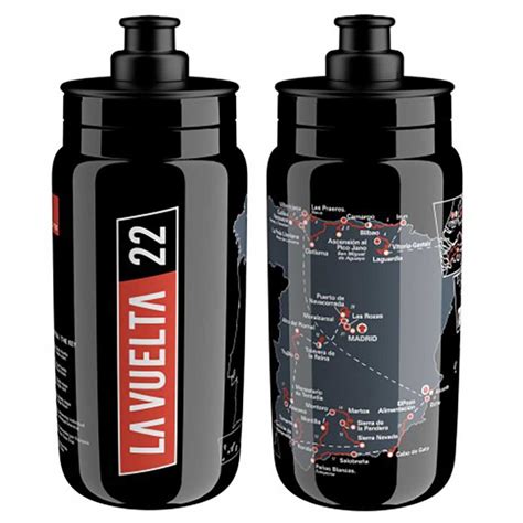 Elite Fly Vuelta España Mapa 550ml Water Bottle Black Bikeinn