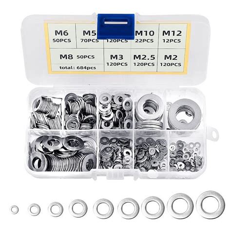 Ensemble D Assortiment De Rondelles En Acier Inoxydable Wovte Pcs