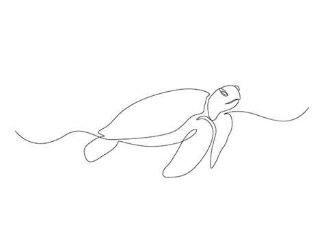 Premium Vector Continuous One Line Drawing Of Turtle Simple