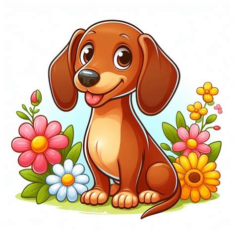 Premium Vector Cute Dachshund Dogs Vector Cartoon Illustration