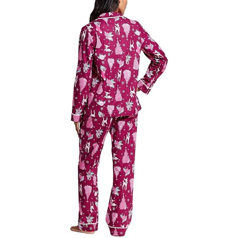 Target Womens 100 Cotton Holiday Flannel Reindeer 2 Piece Pajama Set