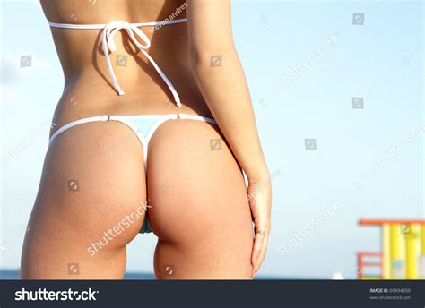 Sexy Butt Thong Bikini On Female Foto Stok Shutterstock Hot Sex Picture