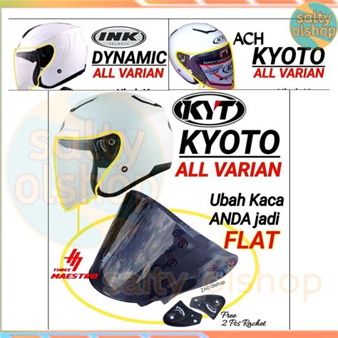 Jual Kaca Helm Visor Flat Open Venom KYT ACH KYOTO INK DYNAMIC