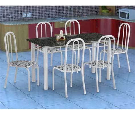 Conjunto De Mesa Granada Cadeiras Madri Branco E Fl Mercadolivre