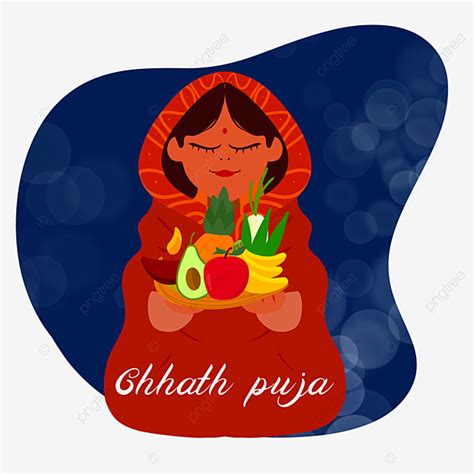 Chhath Puja Clipart PNG Images Hand Drawn Cartoon Indian Sun God