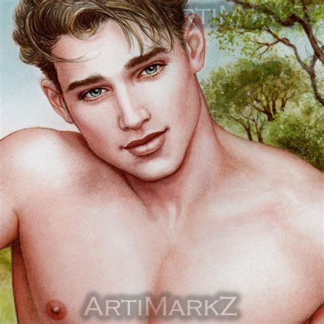 Nude Male Drawing Realism Gay Fine Art Print The Loyal Jonathan