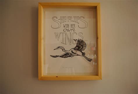 She Flies With Her Own Wings Oregon State Motto Letterpress Poster Alis