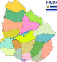 Detailed Map Of Uruguay With Regions Royalty Free Vector