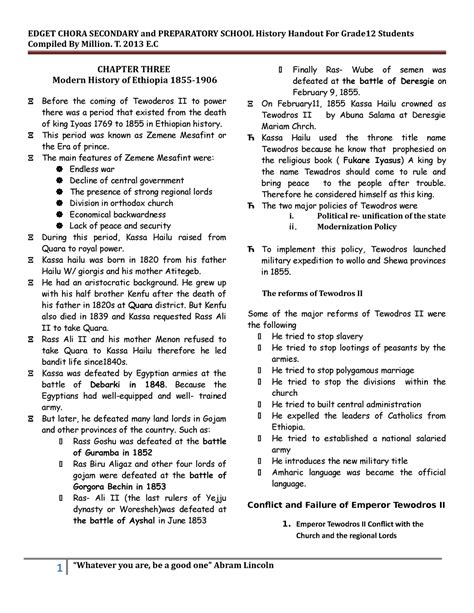 History Grade 12 Handout Chapter 3 Compiled By Million T 2013 E