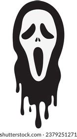 Spooky Scream Mask On White Background Stock Vector (Royalty Free ...