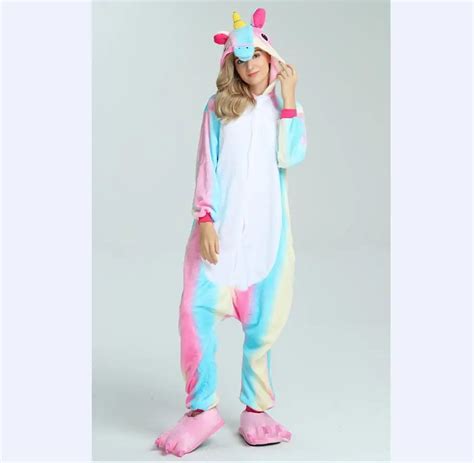 2018 Hot Sell New Wholesale Rainbow Unicorn Onesie Adult Unisex Cosplay