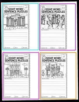 Sight Word Sentence Puzzles Bundle By Miss Faleena Tpt