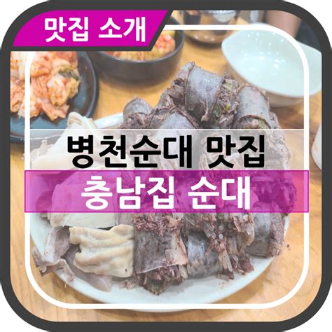 천안 병천순대 맛집 충남집순대 병천 아우내 순대거리 네이버 블로그